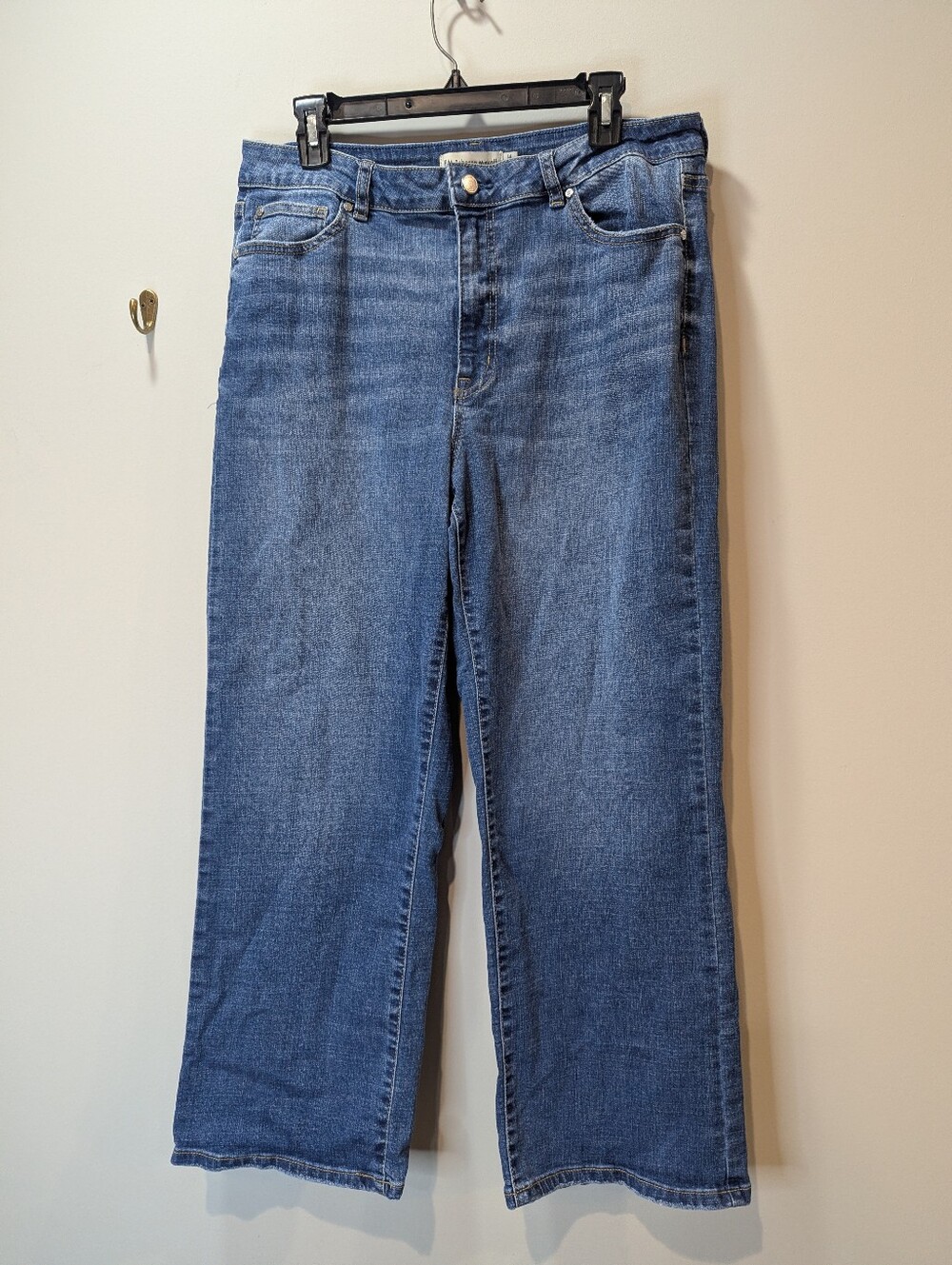 RM Rebecca Minkoff Wide Leg Ankle Denim Jeans With Stretch Size 14